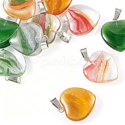 10pcs 5 Farben transparente Glasanhänger&nbsp;GLAA-TA0001-73