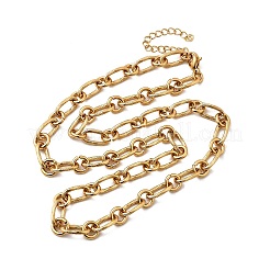 Ожерелья из овальной цепи из нержавеющей стали 304 для женщин и мужчин NJEW-A054-01G