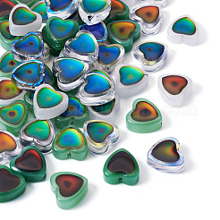 16 шт. 4-х цветные двухцветные стеклянные бусины для настроения&nbsp;GLAA-FP0001-36