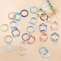 3 стиль кольца из смолы и акрила для женщин RJEW-SC0001-23