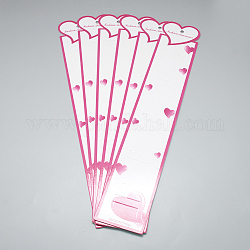 Pappe Haarclip-Grafikkarten, Rechteck mit Herz, tief rosa, 32x5.7 cm