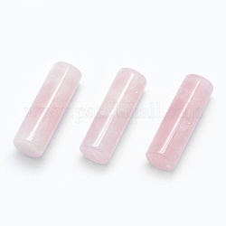 Природного розового кварца бусы, колонка, неочищенные / без отверстий, 35x10 мм