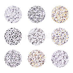 Perles acryliques blanches opaques craftdady, formes mixtes, couleur mixte, environ 72 g, environ 500 pcs