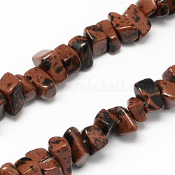 Natural Mahogany Obsidian Stone Bead Strands, Chip, 4~10x4~6x2~4mm, Hole: 1mm, about 210pcs/strand, 35.4 inch
