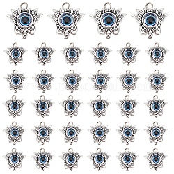 Ph pandahall 30 pièces breloques mauvais œil, Breloque fleur avec perles en résine mauvais œil bleu, pendentifs en alliage de style tibétain pour bricolage, artisanat, noël, saint-valentin, halloween, pâques, fabrication de bijoux
