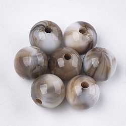 Abalorios de acrílico, estilo de imitación de piedras preciosas, redondo, gainsboro, 10x9.5mm, agujero: 1.8 mm