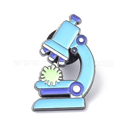 Alloy Enamel Microscope Brooches, with Enamel Pin, Light Sky Blue, 27x17x11mm