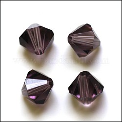 Imitation Austrian Crystal Beads, Grade AAA, Faceted, Bicone, Purple, 4.55x5mm, Hole: 0.7~0.9mm