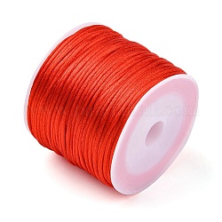30 м нейлоновый атласный шнур, бисероплетение, для китайского вязания, изготовление ювелирных изделий, оранжево-красный, 1 мм, около 32.81 ярда (30 м) / рулон