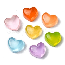 Cabujones de resina translúcida, corazón, color mezclado, 14.6x17x9.9mm