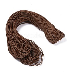 Cordon élastique rond, avec l'extérieur de la fibre et caoutchouc à l'intérieur, selle marron, 3mm, environ 100 mètres / paquet (300 pieds / paquet)
