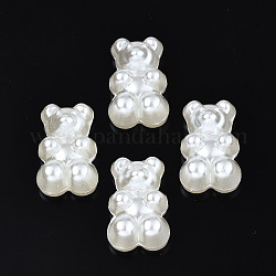 Perles d'imitation perles en plastique ABS, ours, blanc crème, 19x12x8mm, Trou: 1.6mm