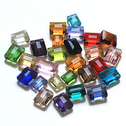 Abalorios de cristal austriaco de imitación, aaa grado, facetados, Rectángulo, color mezclado, 6x8x4mm, agujero: 0.7~0.9 mm