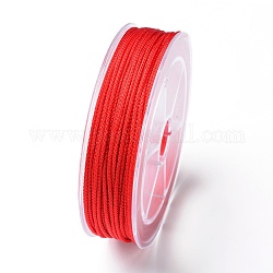 Hilos de nylon trenzado, hilo de mambo, para la fabricación de la joya, rojo, 1.5mm, alrededor de 19.68 yarda (18 m) / rollo