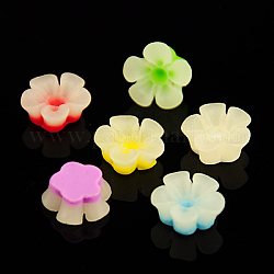 Resin Cabochons, Flower, Mixed Color, 13x5mm