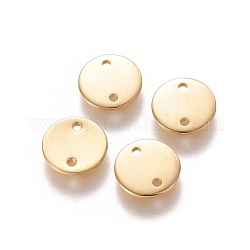 Conectores de enlaces de acero inoxidable 304, plano y redondo, dorado, 8x0.8mm, agujero: 1 mm