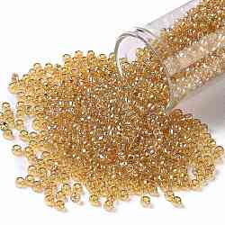 Toho perles de rocaille rondes, Perles de rocaille japonais, (103b) lustre transparent topaze moyen, 8/0, 3mm, Trou: 1mm, environ 10000 pcs / livre
