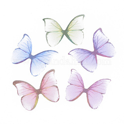 Two Tone Polyester Fabric Wings Crafts Decoration, for DIY Jewelry Crafts Earring Necklace Hair Clip Decoration, Butterfly, Mixed Color, 11x14mm