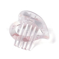Pinzas para el cabello con garra de plástico en forma de corazón, con resorte de hierro, accesorios para el cabello para mujeres niñas, rosa, 62x66x34mm