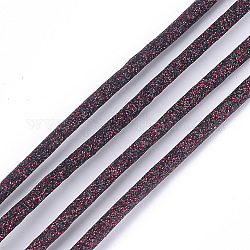 PU Leather Cords, with Glitter Powder, Coconut Brown, 3mm, about 109.36 yards(100m)/bundle