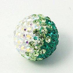 Austrian Crystal Beads, Pave Ball Beads, Gradient Color, with Resin inside, Round, 214_Peridot, 6mm, Hole: 1mm