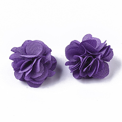 Flores de tela de poliéster, para diademas de diy accesorios de flores accesorios para el cabello de boda para niñas mujeres, púrpura, 34mm