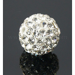 Polymer Ton Strass Perlen, pflastern Discokugel-Korn, Klasse A, Runde, Kristall, pp11 (1.7~1.8 mm), 8 mm, Bohrung: 2 mm