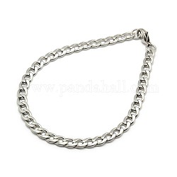 304 Stainless Steel Curb Chain/Twisted Chain Bracelet Making, with Lobster Claw Clasps, Stainless Steel Color, 8-1/4 inch(210mm), 5.5mm