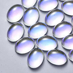 Cabuchones de cristal, color de ab chapado, oval, claro ab, 14x10x6.5mm