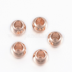 Placcatura ionica (ip) 304 perline in acciaio inossidabile, tondo, oro roso, 4x3mm, Foro: 2 mm