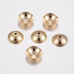 304 Edelstahl Perlenkappen, apetalous, golden, 6x2 mm, Bohrung: 0.8 mm