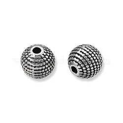 Perles en alliage de style tibétain, sans cadmium et sans plomb, ronde, argent antique, 7.5mm, Trou: 1.6mm, environ 760 pcs/1000 g