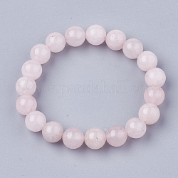 Natürliche Rose Quarz Perle Stretch Armbänder, Runde, 2 Zoll (5.2 cm)