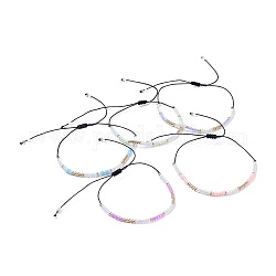 Nylonfaden geflochtene Perlen Armbänder, mit Glasperlen, Mischfarbe, 1-1/8 Zoll ~ 3 Zoll (2.8~7.7 cm)