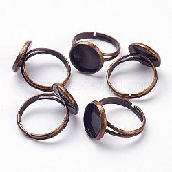 Componenti anello in ottone regolabile, anelli di barretta pad, cadmio & nichel &piombo libero, bronzo antico, vassoio: 14mm, diametro interno: 12mm, 17.5mm