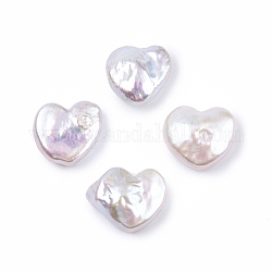 Perles de keshi baroques naturelles, Perles d'eau douce, sans trou, cœur, neige, 11~13x10~11x3.5~5mm