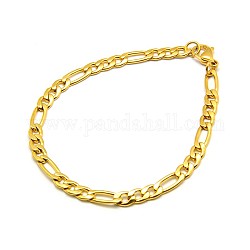 304 Stainless Steel Figaro Chain Bracelet Making, Golden, 8-1/4 inch(210mm), 5mm