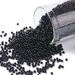 TOHO Round Seed Beads, Japanese Seed Beads, (49) Opaque Jet, 11/0, 2.2mm, Hole: 0.8mm, about 5555pcs/50g