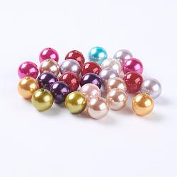 Perles acryliques colorées, style de perle d'imitation, ronde, couleur mixte, 14mm, Trou: 2mm, environ 370 pcs/500 g