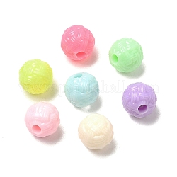 Perles acryliques opaques, ronde, couleur mixte, 9x9.5mm, Trou: 2.2mm, environ 1282 pcs/500 g