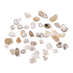 Perles de quartz rutile en or naturel, pas de trous / non percés, puce, 4~14x4~7x2~5mm, environ 2272 pcs/500 g