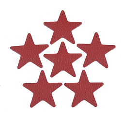 Кулоны из экологически чистой воловьей кожи, звезда, красные, 42x42.5x1.5 мм, отверстие : 1.5 мм
