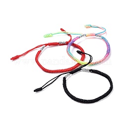 Плетеные браслеты из нейлоновой нити, с металлическими шнурами с плетеной нитью, разноцветные, 1-3/4 дюйм ~ 3-1/8 дюйма (4.6~8 см)