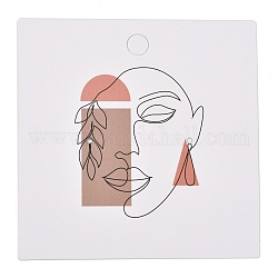 Quadratische Ohrring-Displaykarten aus Pappe, für Schmuckdisplay, Frauen Muster, 8x8x0.04 cm, ca. 100 Stk. / Beutel