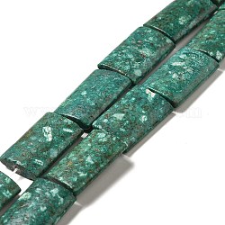 Природный кальцит бисер нитей, окрашенные, прямоугольные, зелено-синие, 25x18x6 мм, отверстие : 1.2 мм, около 15 шт / нитка, 15.67'' (39.8 см)