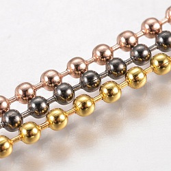 Acier inoxydable balle création de collier de chaîne , couleur mixte, 21.6 pouce (55 cm), 2.5mm
