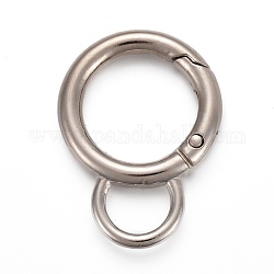 Кольцо пружины сплава, с петлей, кольцо для ключей, для украшения сумочки, без кадмия и без свинца, платина, 38x29x4 мм, отверстие : 10.5x7 мм