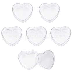 Heart Acrylic Storage Gift Boxes, Gift Packaging Case for Wedding Party Supplies, Clear, 5.85x6.6x3cm