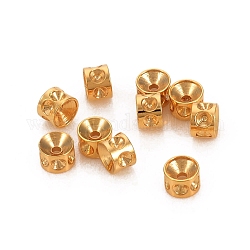 304 Stainless Steel Beads Rhinestone Settings, Column, Golden, Fit For 1.5mm Rhinestone, 4x2.8mm, Hole: 1mm