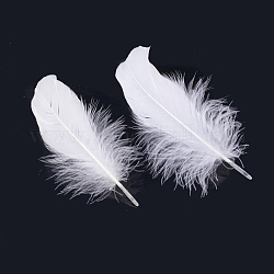 Accesorios de traje de pluma de ganso, blanco, 140~175x40~50x3mm